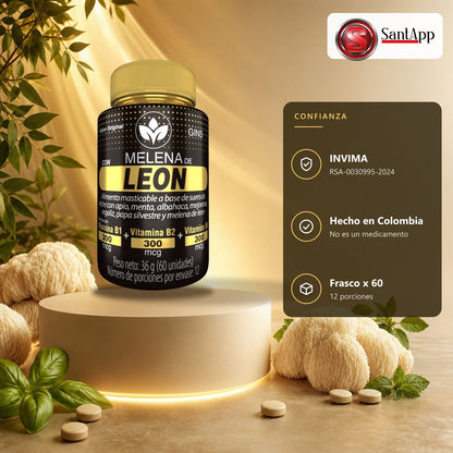 Melena de León GINS Vitalcom con registro INVIMA RSA-0030995-2024