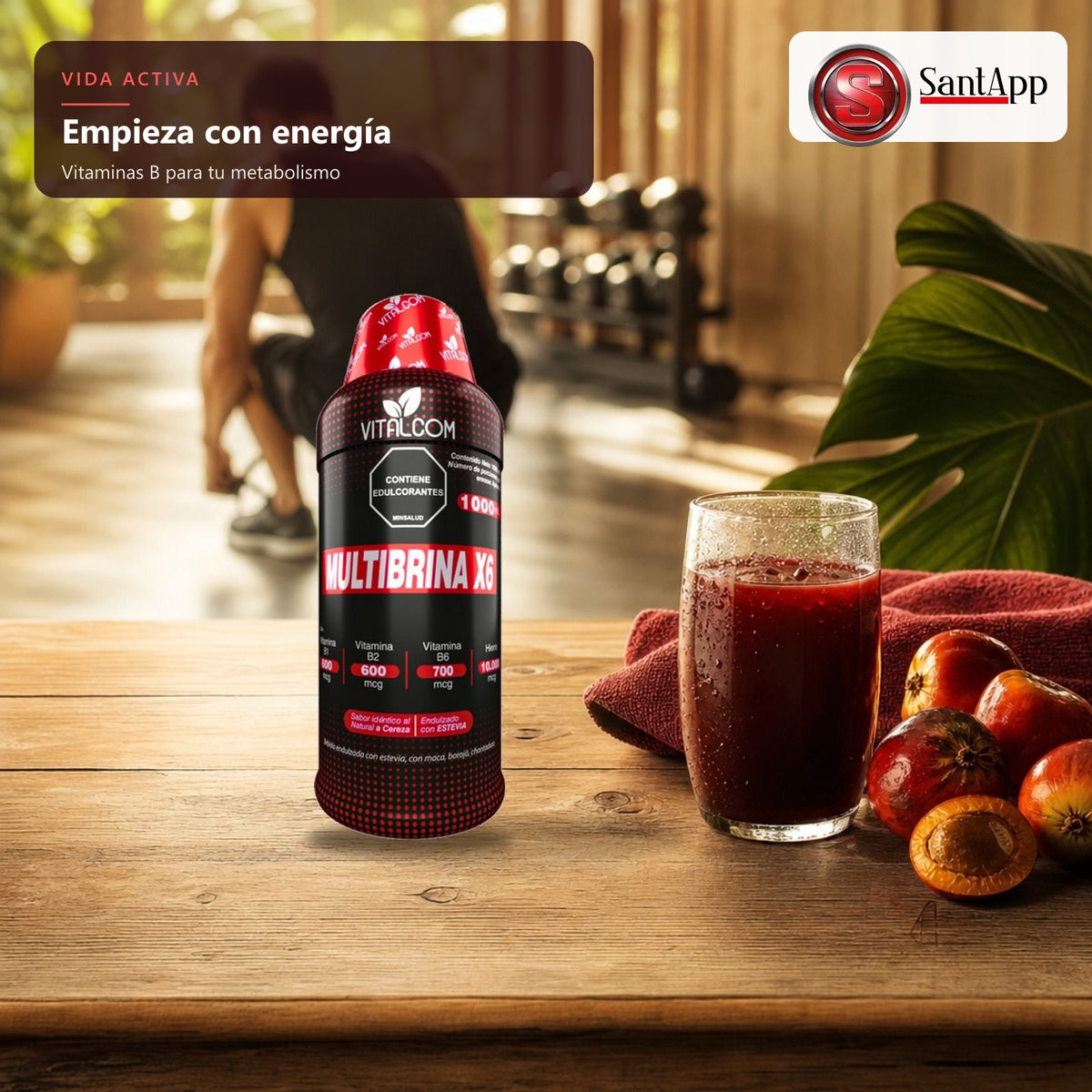 Bebida con vitaminas B para tu energía diaria