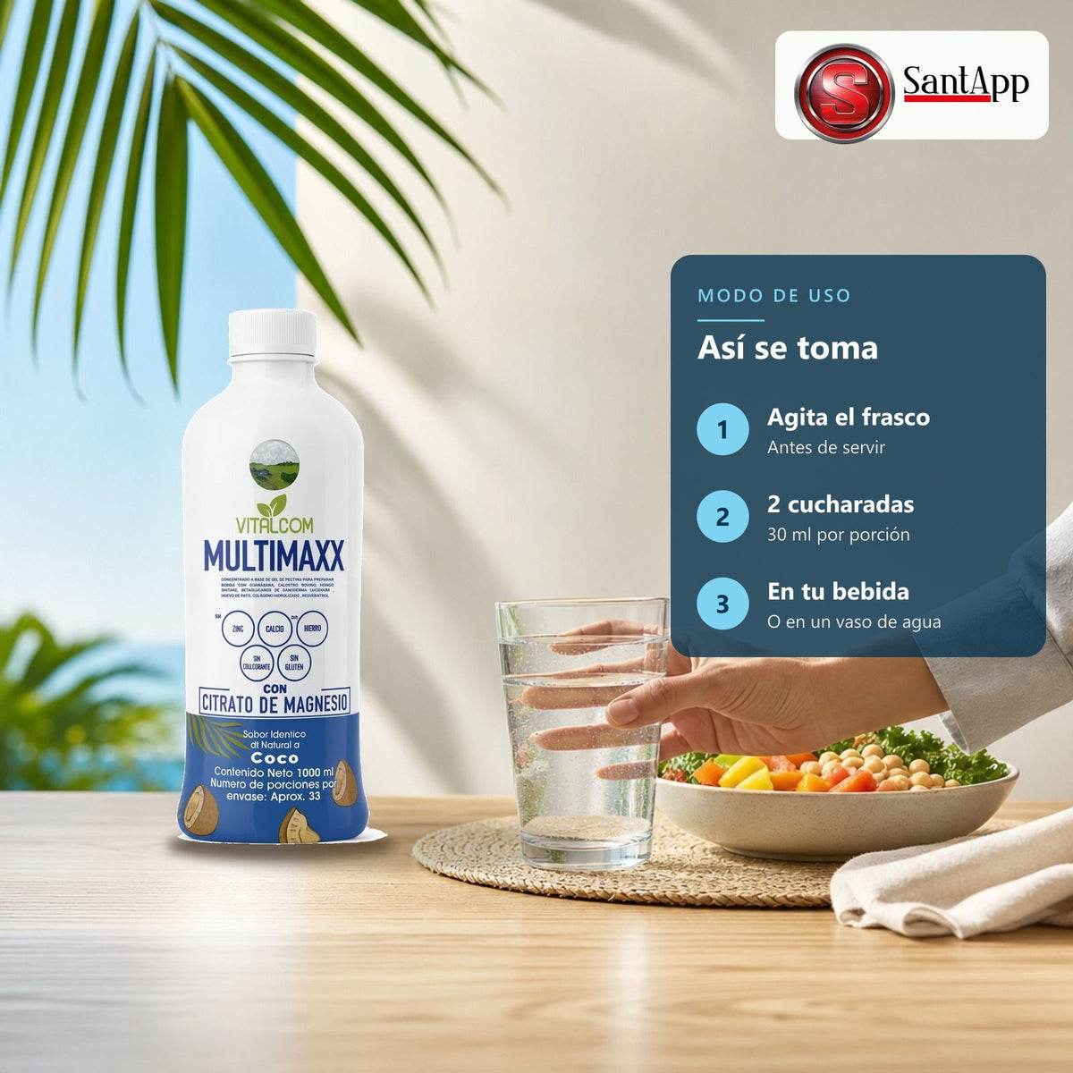 Cómo tomar Multimaxx: 30 ml en tu bebida