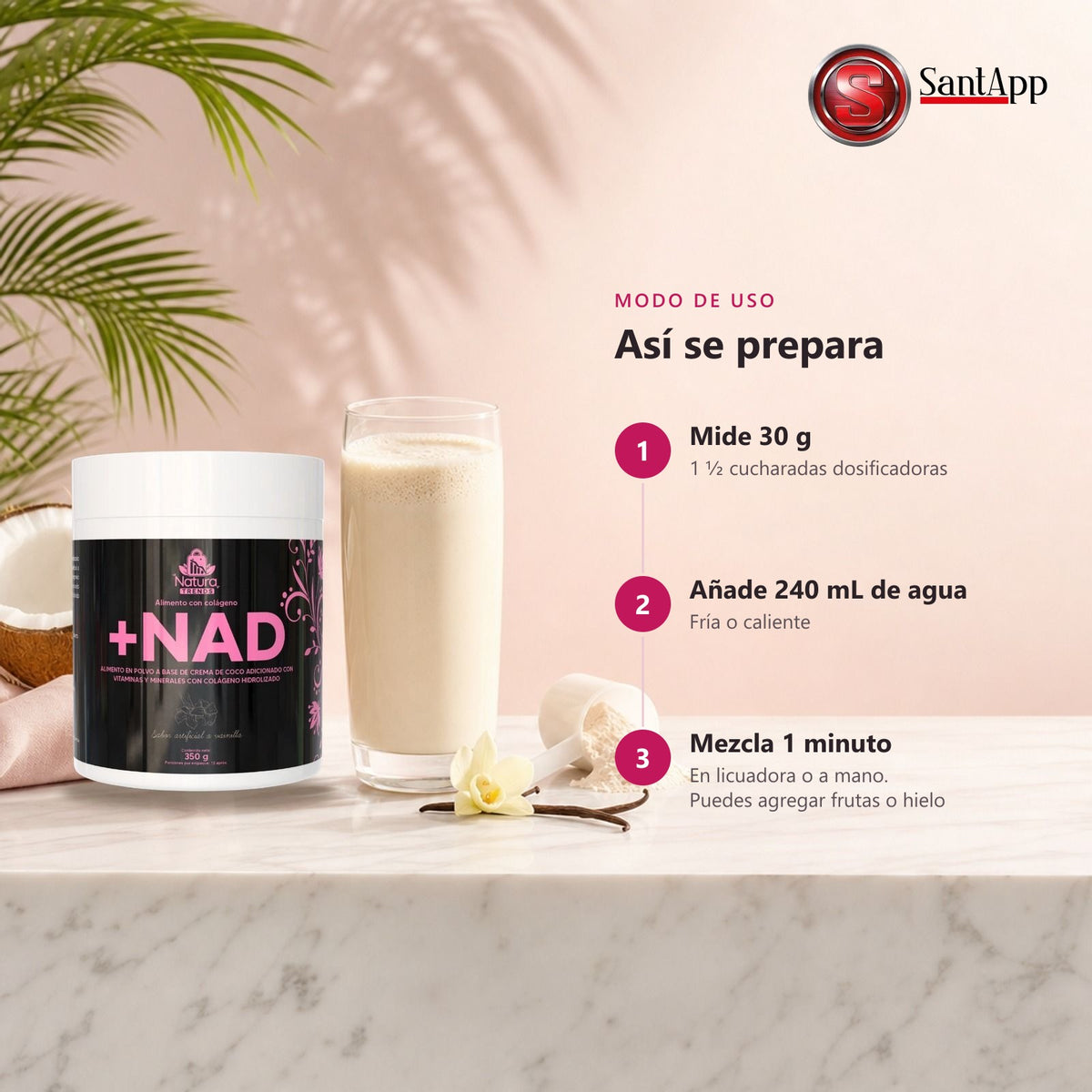Modo de preparación de +NAD en 3 pasos