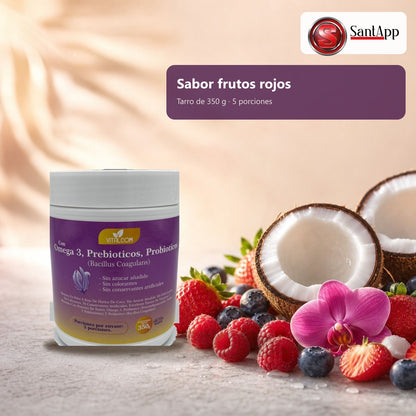Sabor frutos rojos, sin azúcar añadido, tarro de 350 g