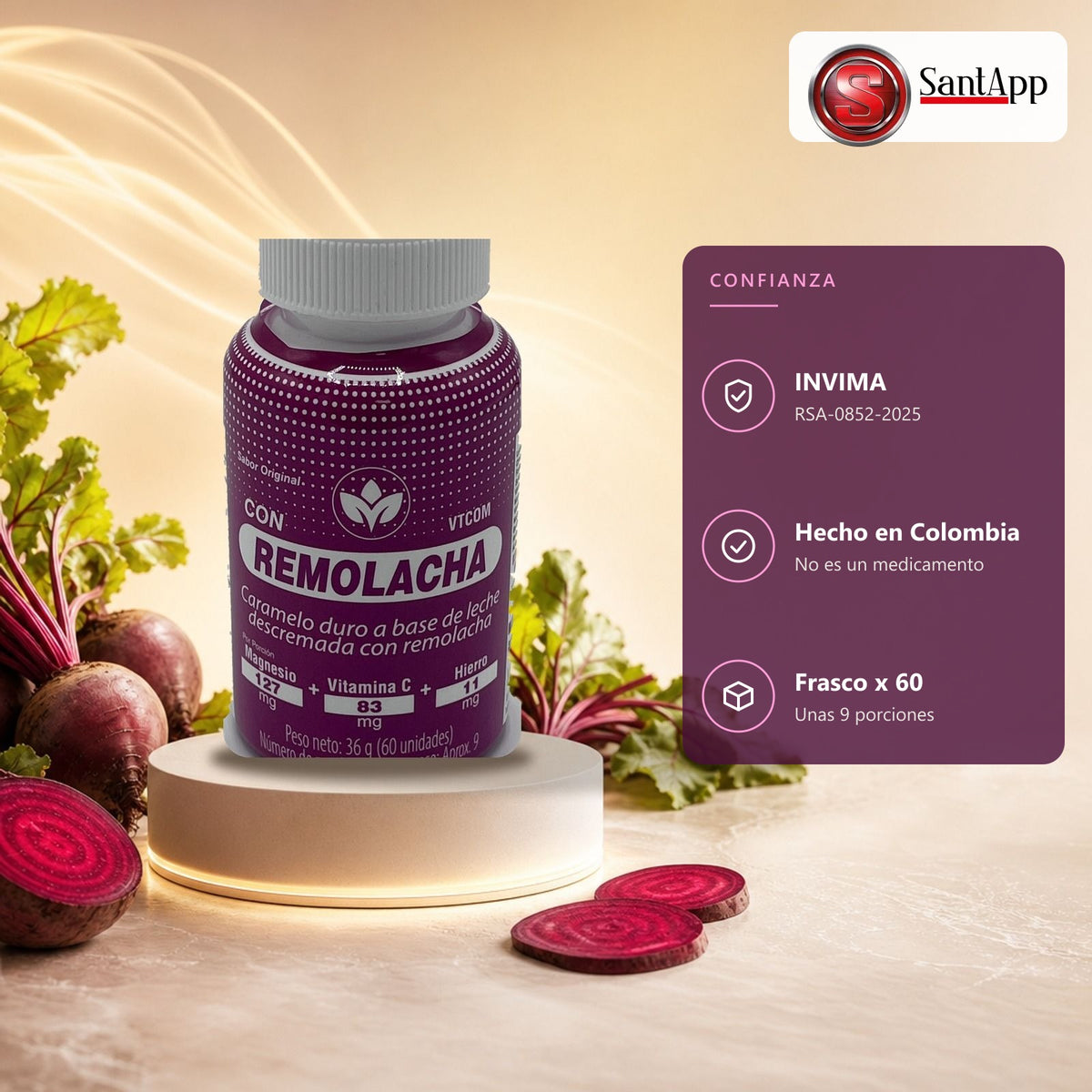 Remolacha Vitalcom con registro INVIMA RSA-0852-2025