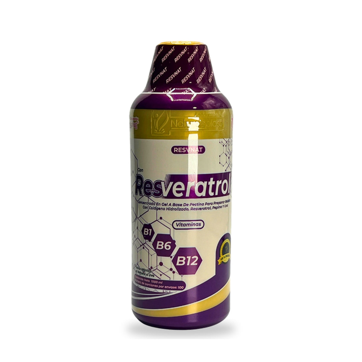 Resveratrol líquido con colágeno hidrolizado y vitaminas B 1000 ml