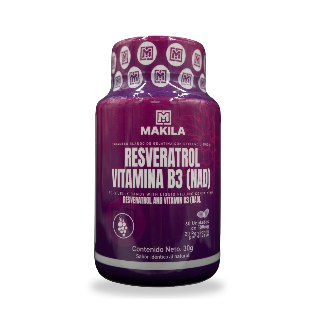 Resveratrol y vitamina B3 (NAD) Makila en cápsulas blandas x 60
