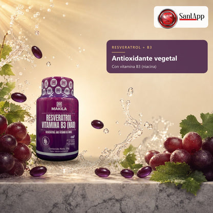 Resveratrol con vitamina B3: antioxidante de origen vegetal