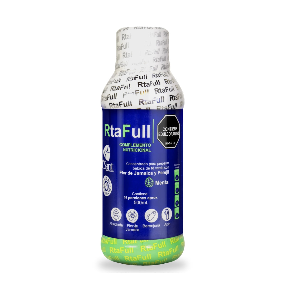 RtaFull concentrado de té verde, flor de Jamaica y alcachofa sabor menta 500 mL