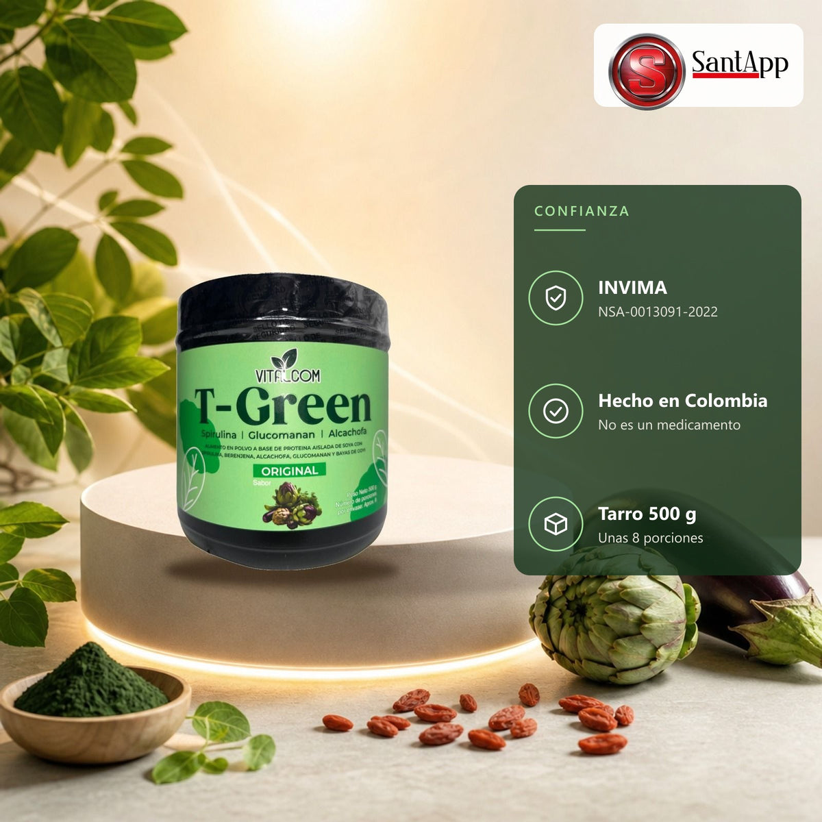 T-Green Vitalcom con notificación sanitaria INVIMA NSA-0013091-2022