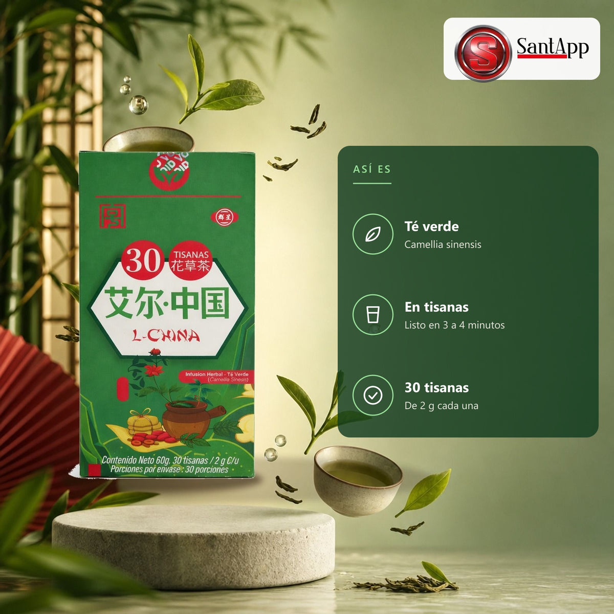 Té chino L-China: 100 % té verde