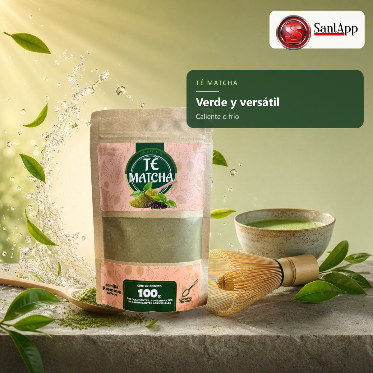 Té verde matcha en polvo, un solo ingrediente