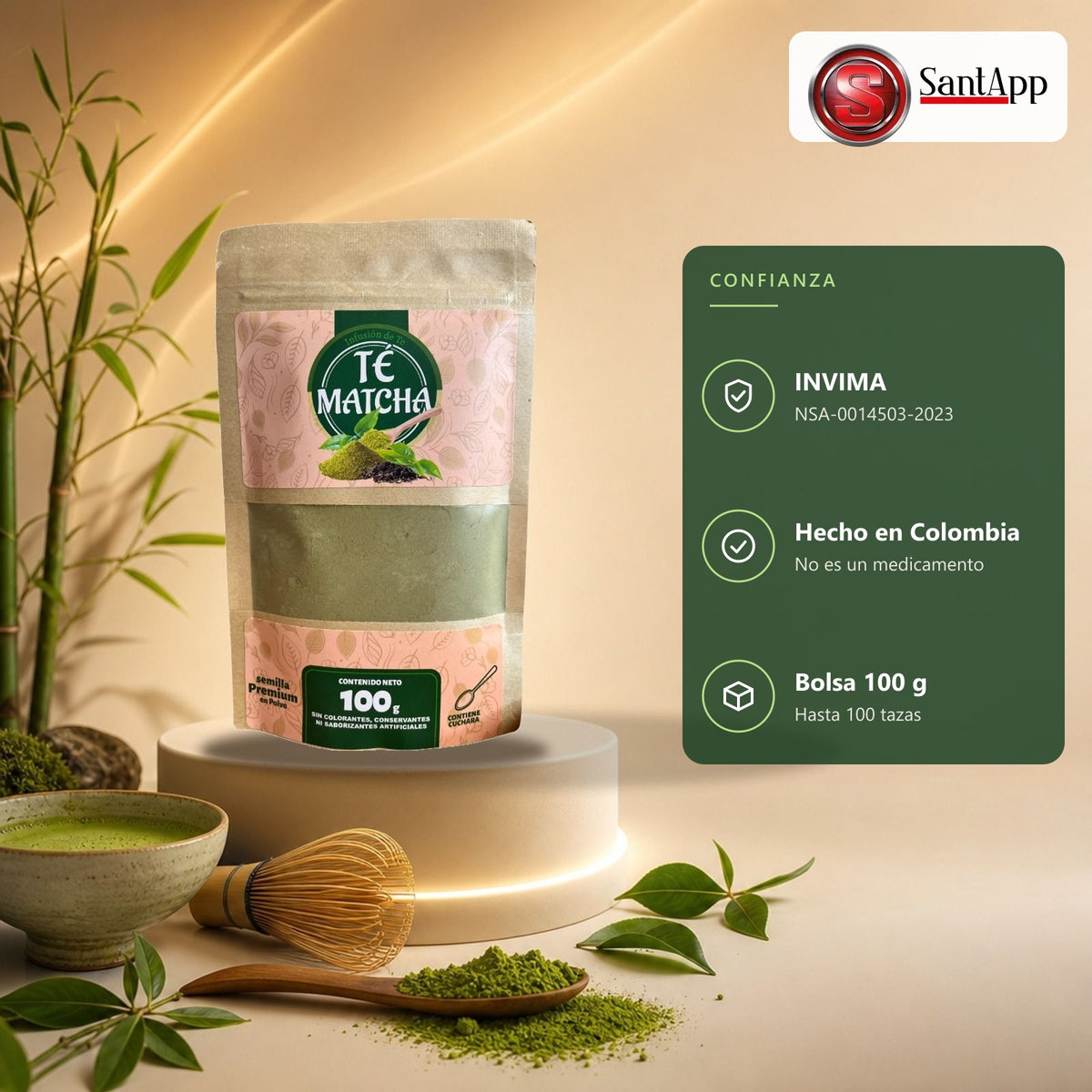 Té Matcha con notificación sanitaria INVIMA NSA-0014503-2023