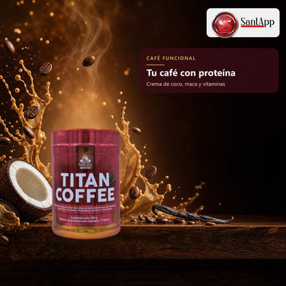 Café funcional con proteína, crema de coco, maca y vitaminas