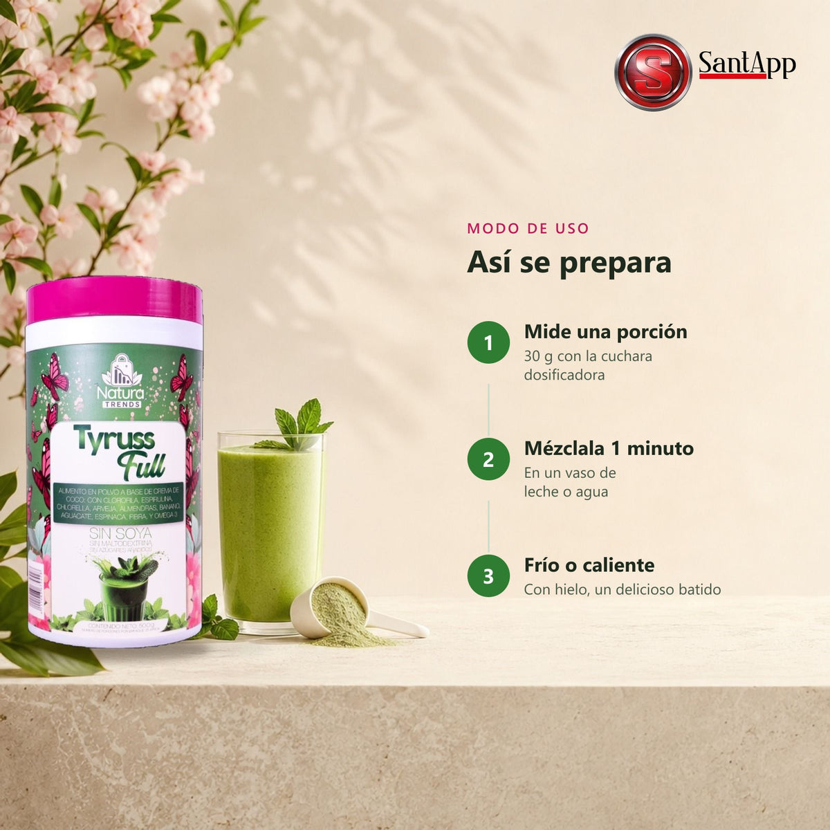 Modo de preparación de Tyruss Full en 3 pasos