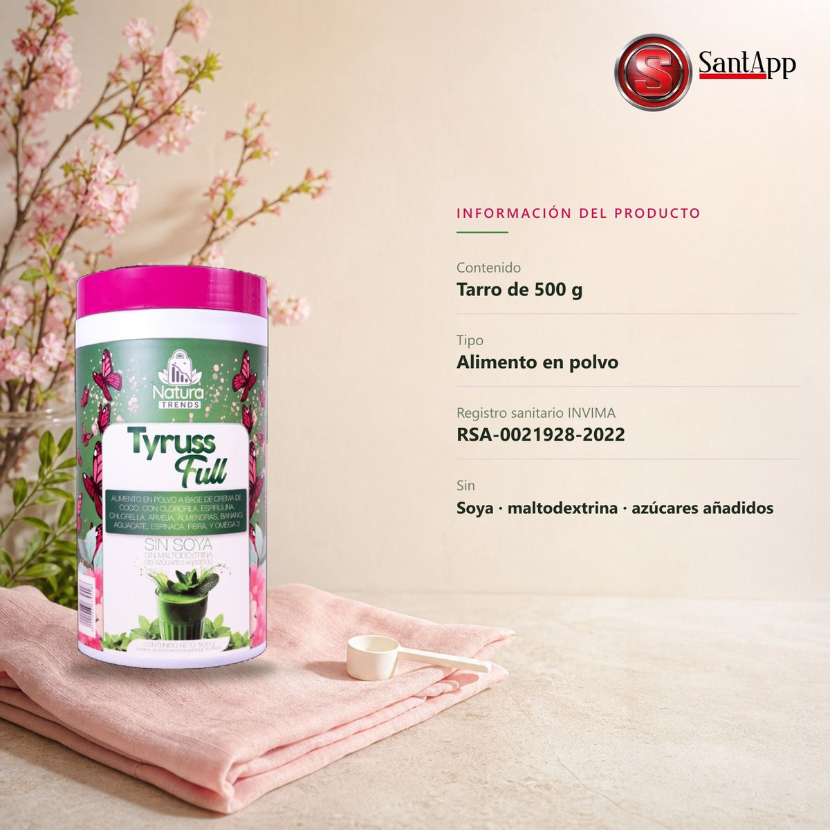 Información de Tyruss Full: 500 g, registro sanitario INVIMA RSA-0021928-2022