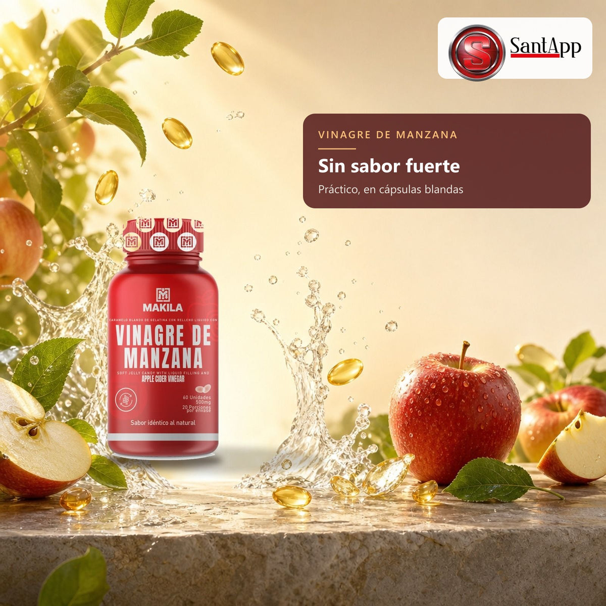 Vinagre de manzana en cápsulas: práctico y sin sabor fuerte