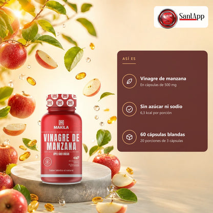 Vinagre de manzana Makila: cápsulas blandas de 500 mg, sin azúcar