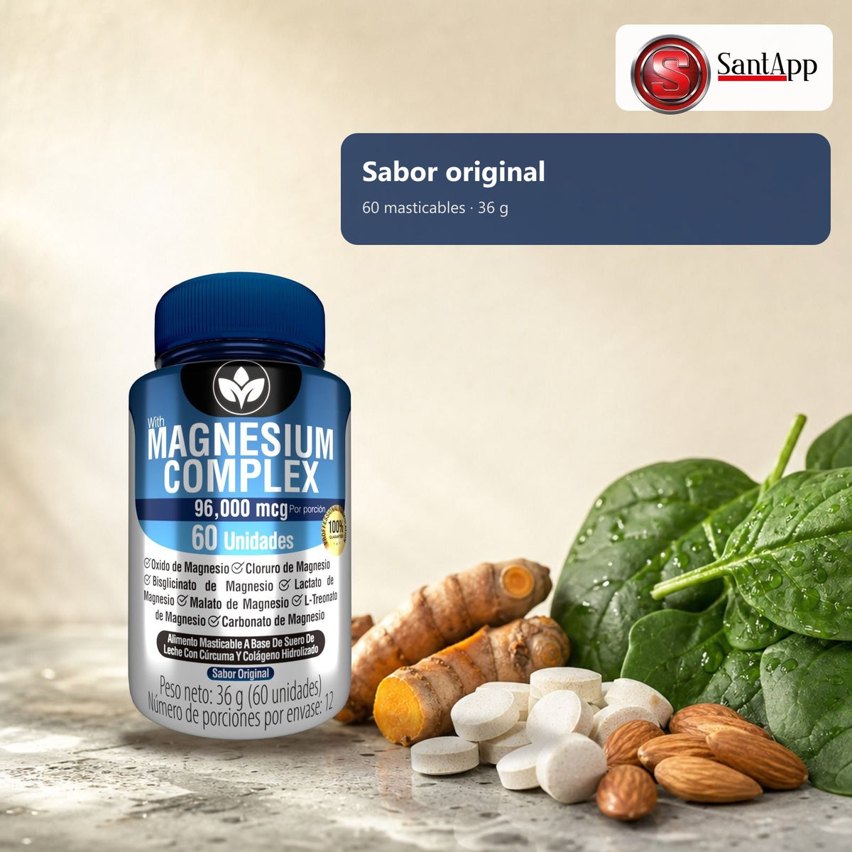 Masticables sabor original, frasco de 60