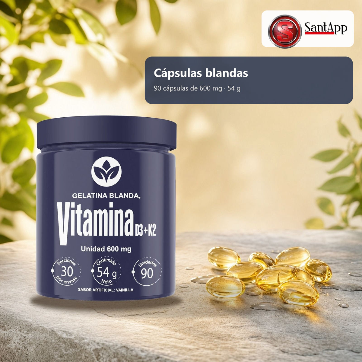 Cápsulas blandas sabor vainilla, 90 unidades