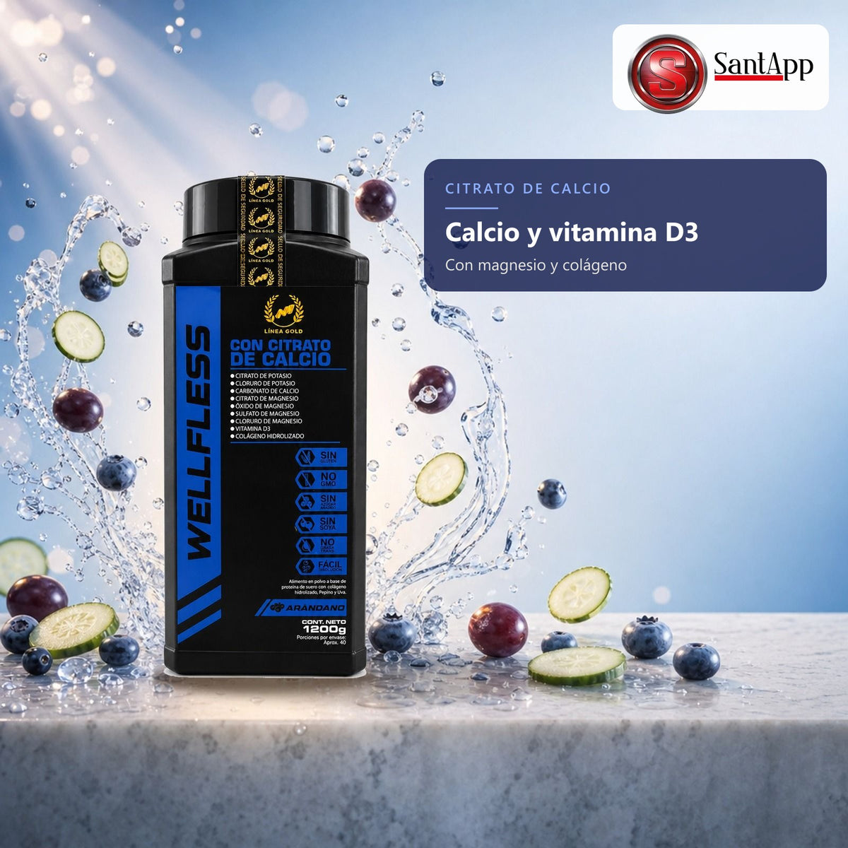 Proteína de suero con colágeno, calcio, magnesio y vitamina D3
