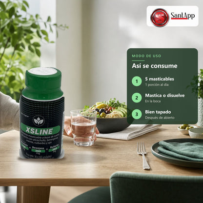 Cómo consumir XSLine: 5 masticables al día