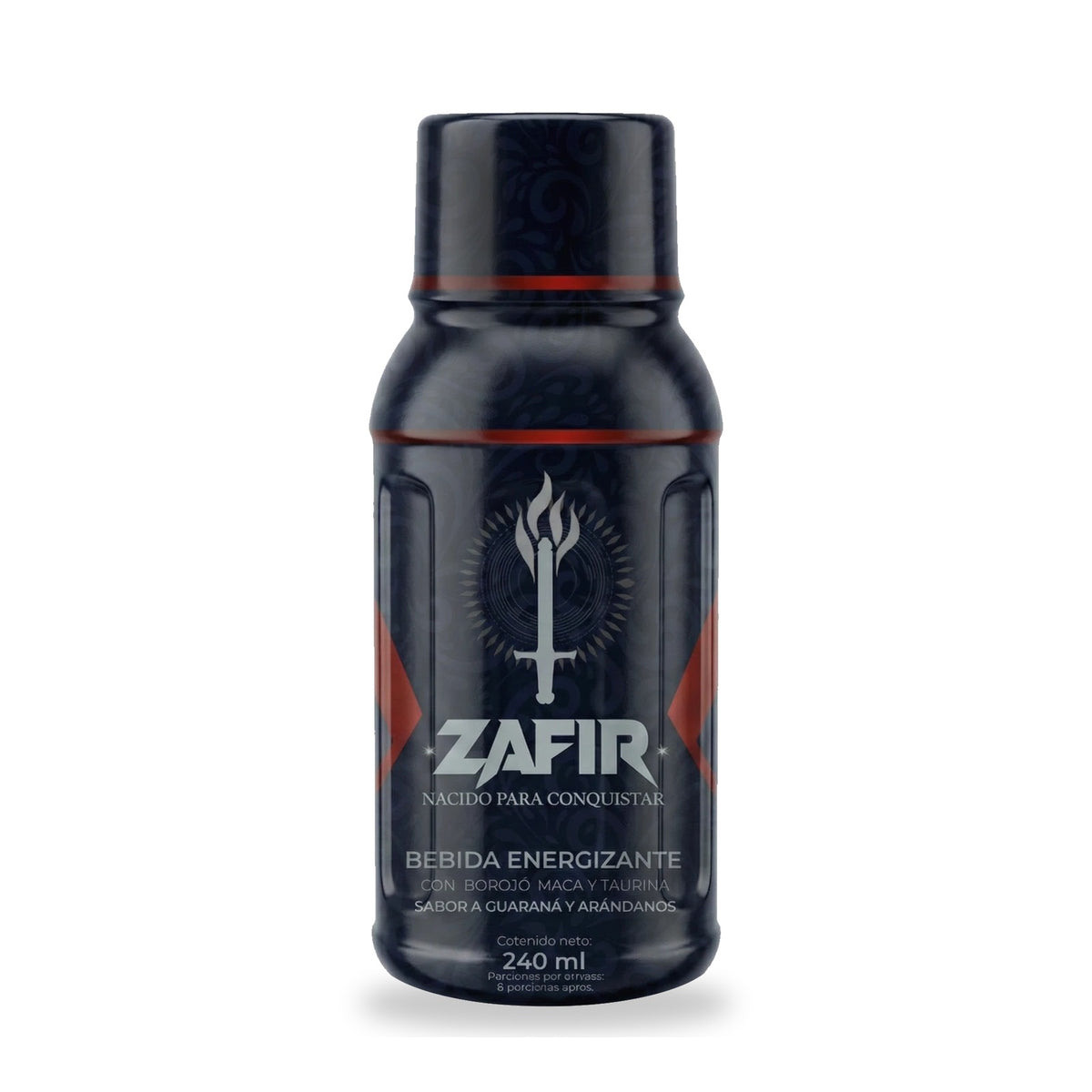 Zafir bebida energizante con borojó, maca y taurina sabor guaraná y arándanos 240 ml